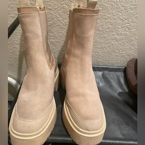 Chunky Platform Sam Edelman Boots in Beige